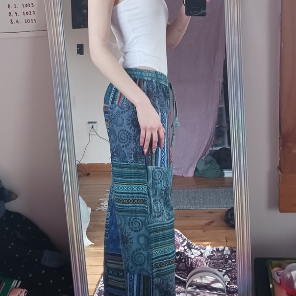 MEXICALI BLUES BAGGY MULTICOLOR PATCHWORK PANTS SMALL - Picture 7 of 9